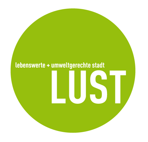 Das Logo des Projektes LUST = lebenswerte und umweltgerechte Stadt